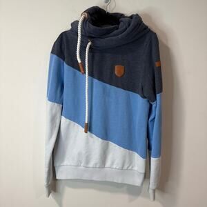 Wanakome Women's Selene Hoodie Sweatshirt Pullover Colorblock Blue Large